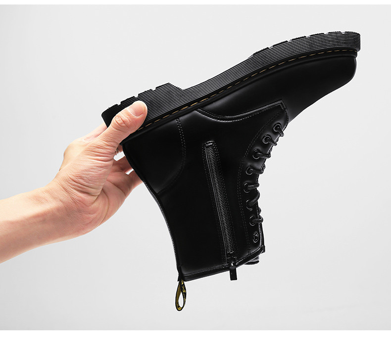 Őszi férfi csizma eco bőrből, sima modell