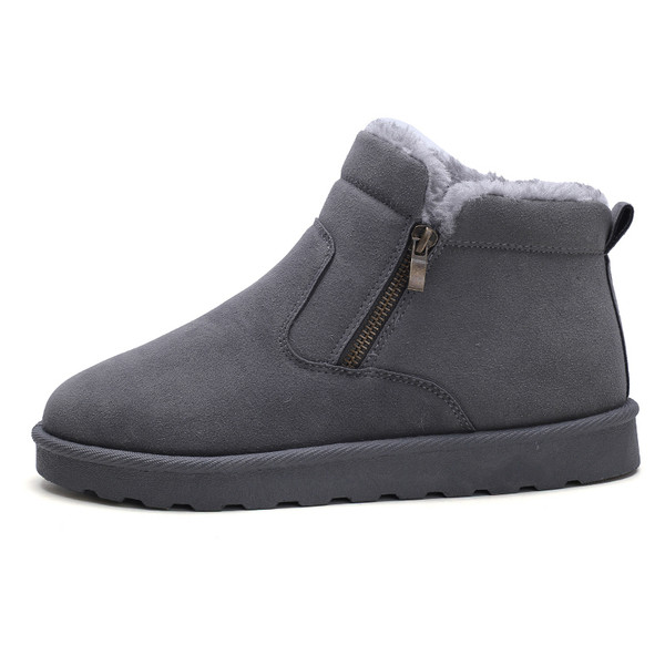 Ανδρικές χειμερινές μπότες από οικολογικό σουέτ με ζεστή επένδυση και φερμουάρ