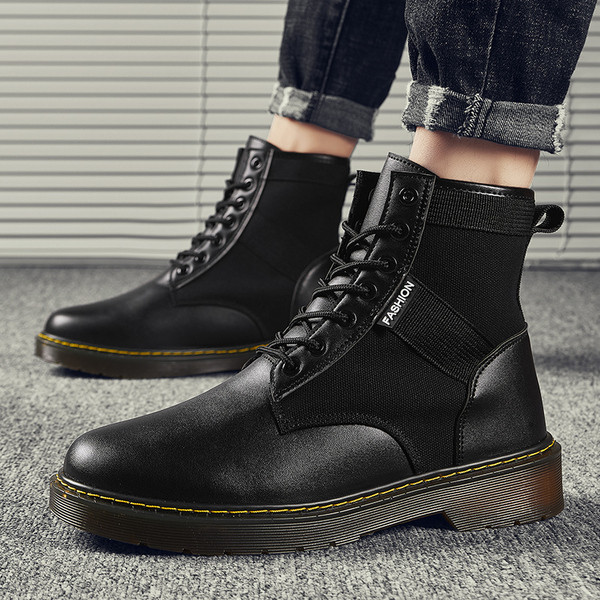 Alkalmi férfi csizma télre fekete fűzővel