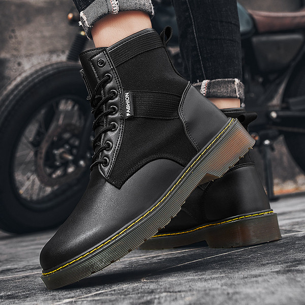 Alkalmi férfi csizma télre fekete fűzővel