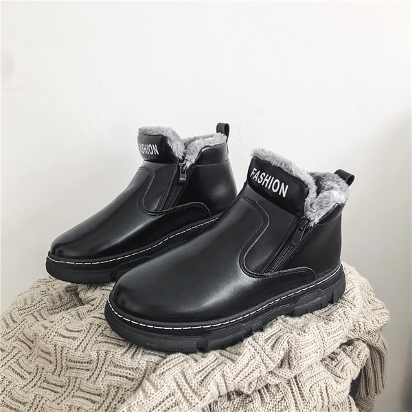 Téli férfi csizma felirattal és puha béléssel