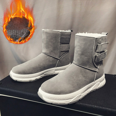 Ανδρικές μπότες με ζεστή επένδυση και λουράκια βελκρό