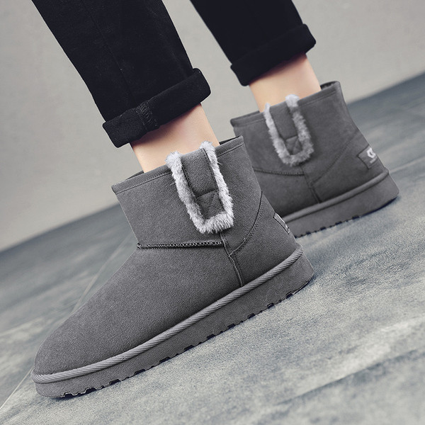 Χειμερινές ανδρικές μπότες από οικολογικό σουέτ με μαλακή επένδυση