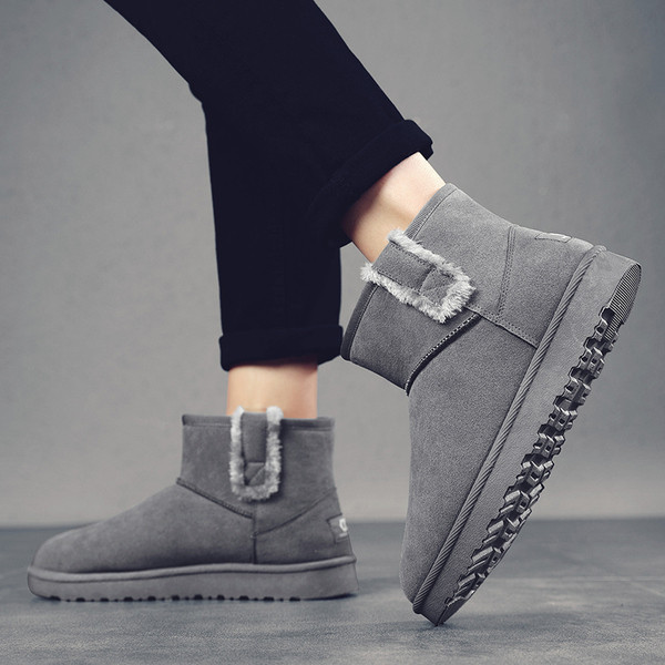 Χειμερινές ανδρικές μπότες από οικολογικό σουέτ με μαλακή επένδυση