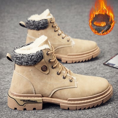 Ανδρικές μπότες με ζεστή επένδυση  και κορδόνια