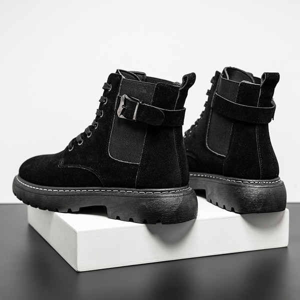 Muške casual cipele od eko brušene kože s vezicama i ravnim potplatom