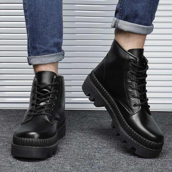 Talvised meeste nahksaapad musta värvi paeltega