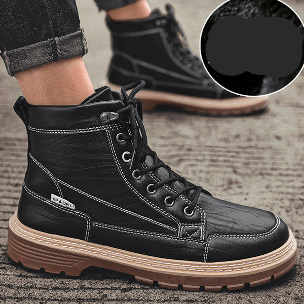 Νέο μοντέλο ανδρικές μπότες από οικολογικό δέρμα με κορδόνια