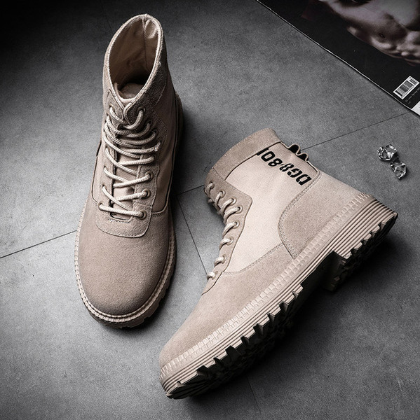 Férfi csizma textil fűzővel