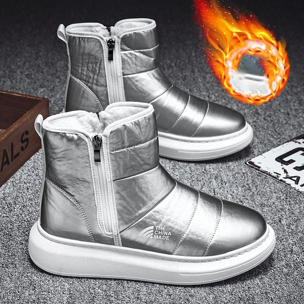 Tõmbluku ja lameda tallaga meeste talvesaapad