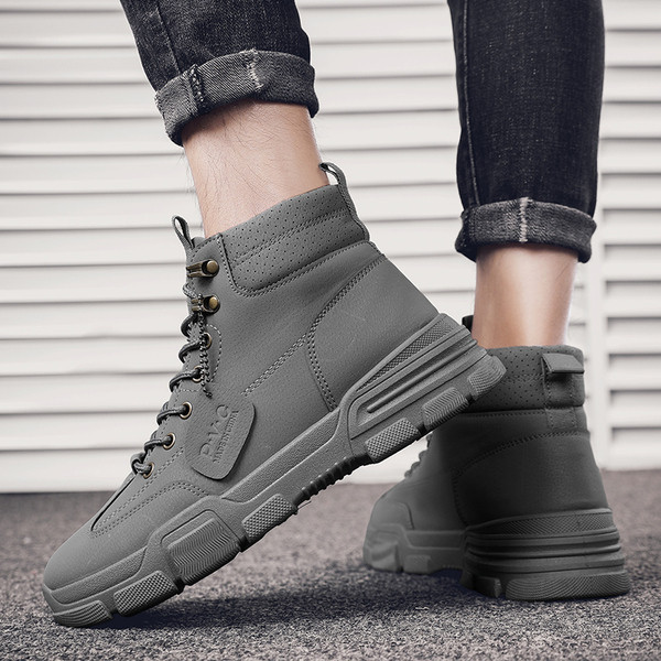 Öko-nahast vabaajapaeltega meeste saapad