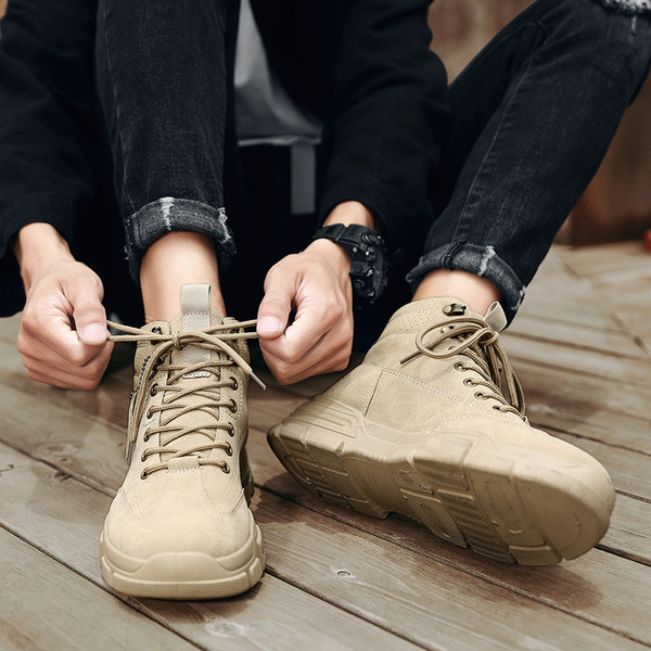 Öko-nahast vabaajapaeltega meeste saapad