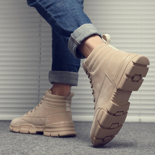 Eko bőrből készült alkalmi férfi csizma fűzővel