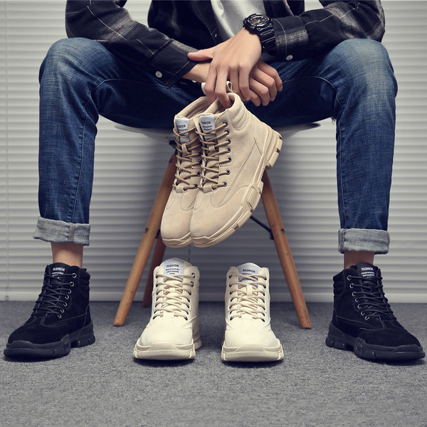 Eko bőrből készült alkalmi férfi csizma fűzővel