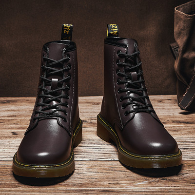 Ανδρικές έκο δερμάτινες μπότες με κορδόνια