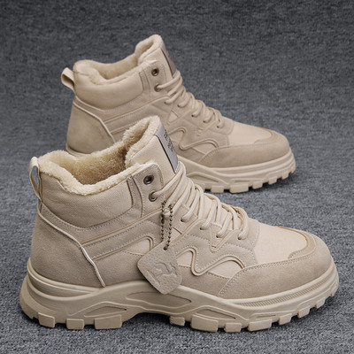 Téli férfi csizma puha béléssel és fűzővel