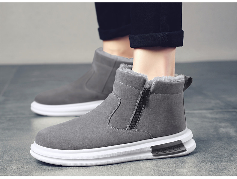 Férfi velúr csizma cipzárral és puha béléssel