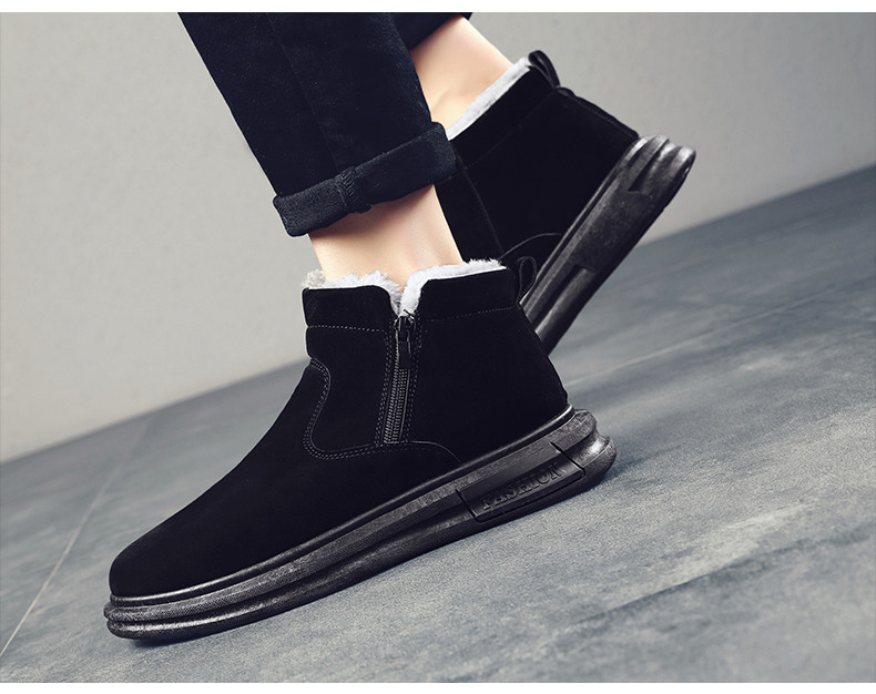 Férfi velúr csizma cipzárral és puha béléssel