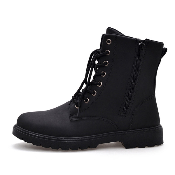 Férfi eco bőr csizma fűzővel