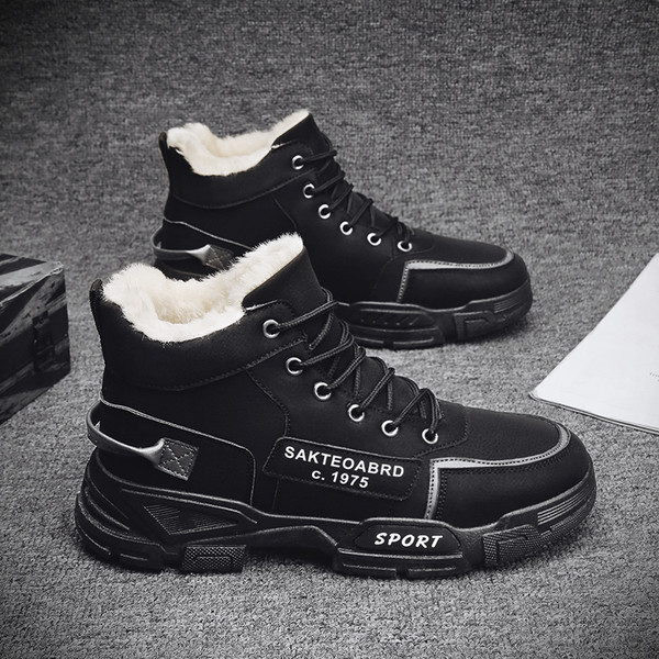 Ανδρικά αθλητικά παπούτσια για το χειμώνα με απαλή επένδυση και επιγραφές