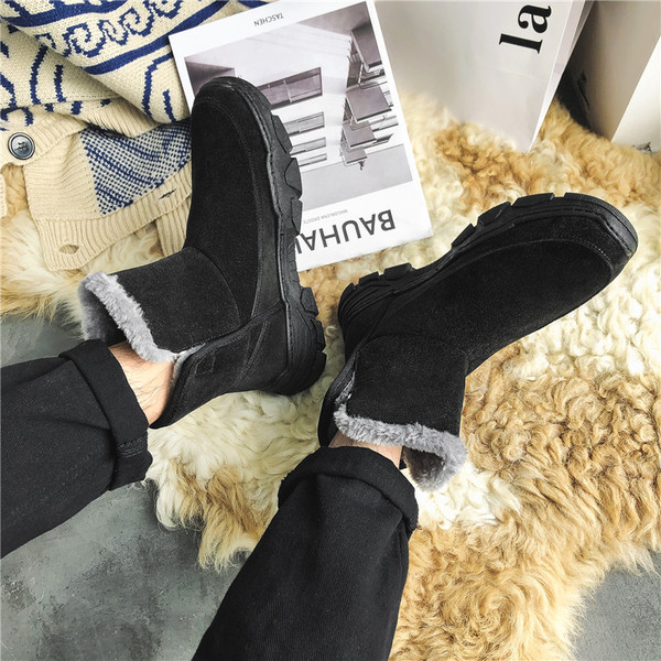 Sooja voodriga ökoseemisnahast talvesaapad meestele