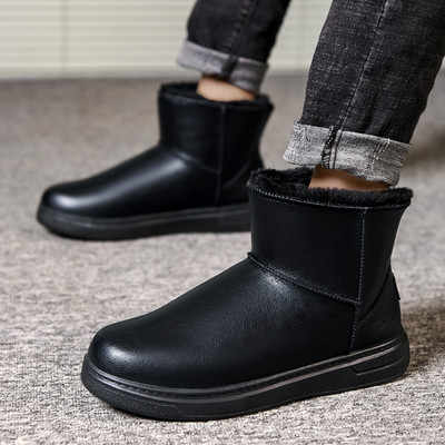 Ανδρικές μπότες casual από οικολογικό δέρμα με επένδυση