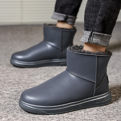 Ανδρικές μπότες casual από οικολογικό δέρμα με επένδυση