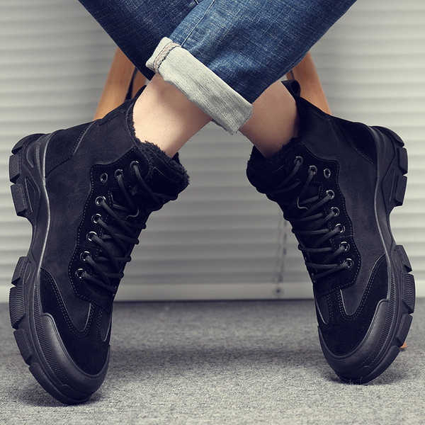 Ökoseemisnahast ja tekstiilist sooja voodriga meeste saapad