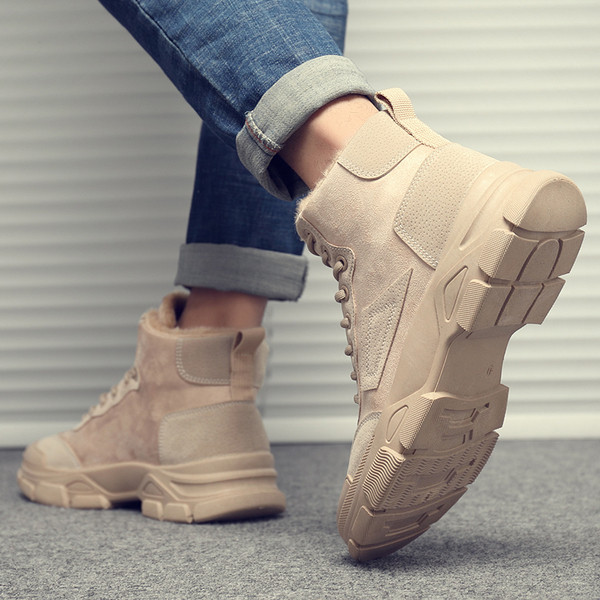 Ökoseemisnahast ja tekstiilist sooja voodriga meeste saapad