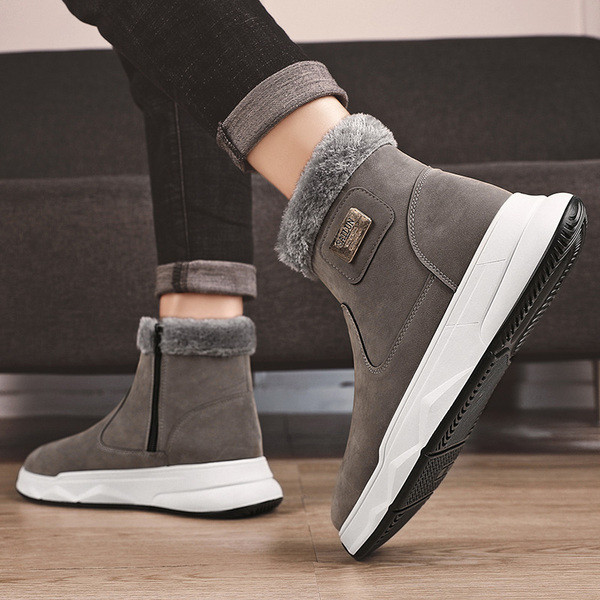 Öko-seemisnahast meeste talvesaapad sulestikuga