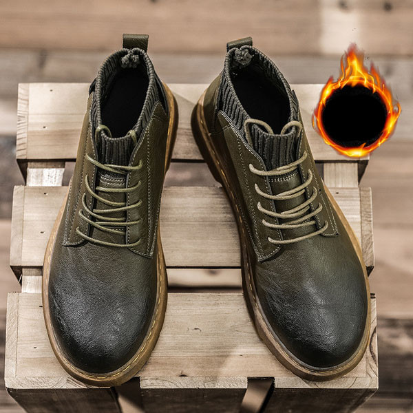 Zimske muške kožne čizme sa vezicama