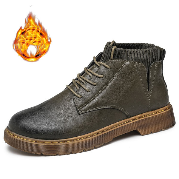Zimske muške kožne čizme sa vezicama