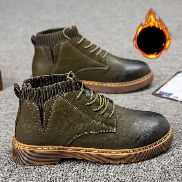 Zimske muške kožne čizme sa vezicama