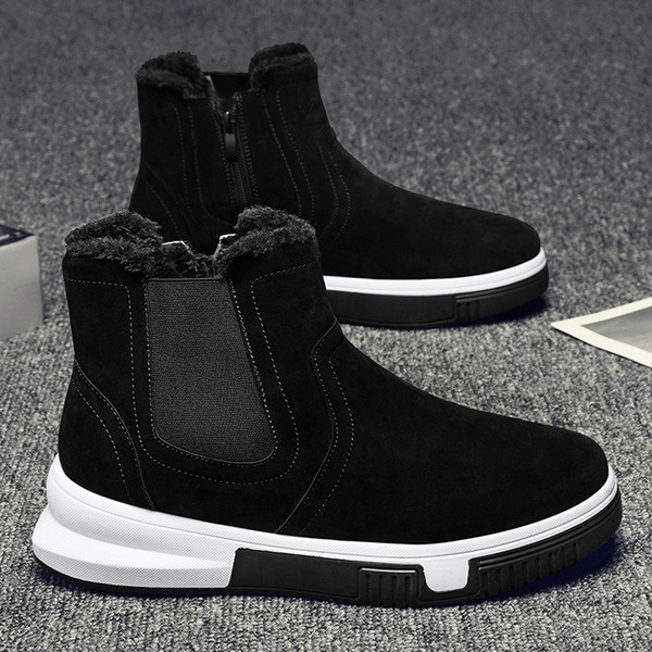 Új férfi csizma modell lapos talppal és cipzárral