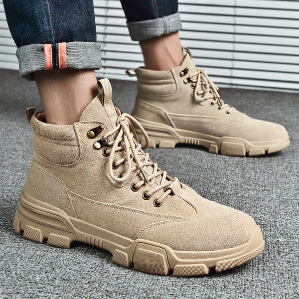 Férfi öko velúr csizma fűzővel és durva talppal