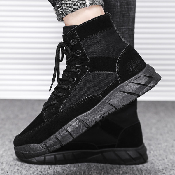 Öko velúrból készült férfi csizma durva talppal