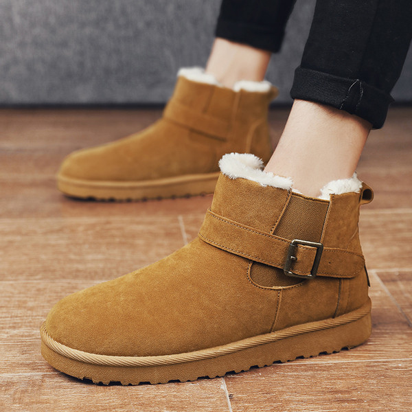 Ανδρικές χειμερινές μπότες από οικολογικό σουέτ με ζεστή επένδυση