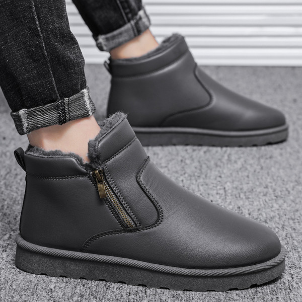 Férfi téli csizma cipzárral és puha béléssel