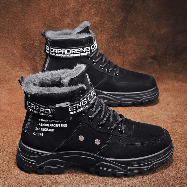 Öko-seemisnahast pehme voodri ja paeltega talvejalatsid