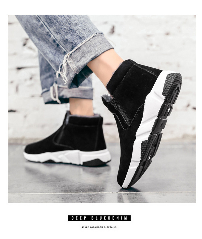 Férfi téli cipő meleg béléssel és cipzárral