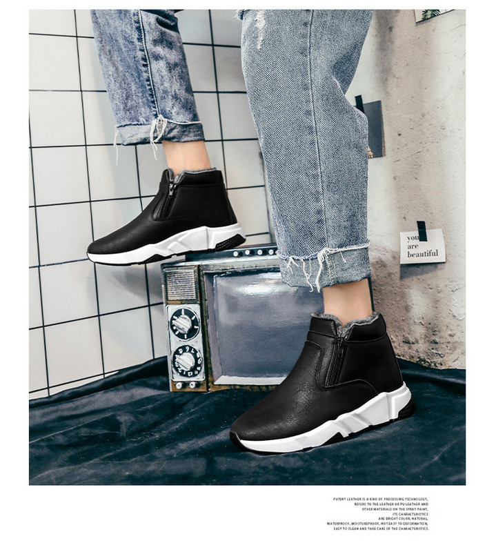 Férfi téli cipő meleg béléssel és cipzárral