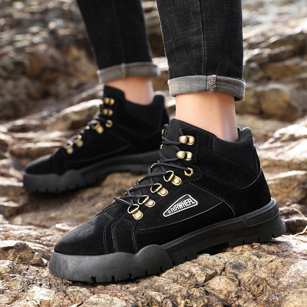 Öko-seemisnahast ja tekstiilist meeste sügis-talvised saapad