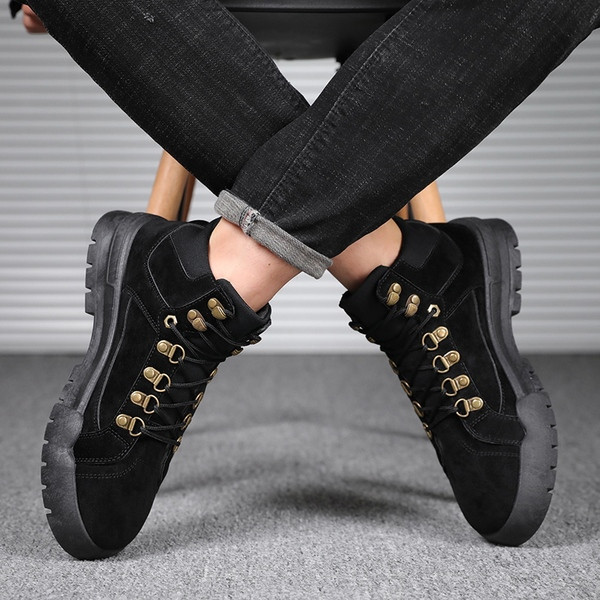 Öko-seemisnahast ja tekstiilist meeste sügis-talvised saapad