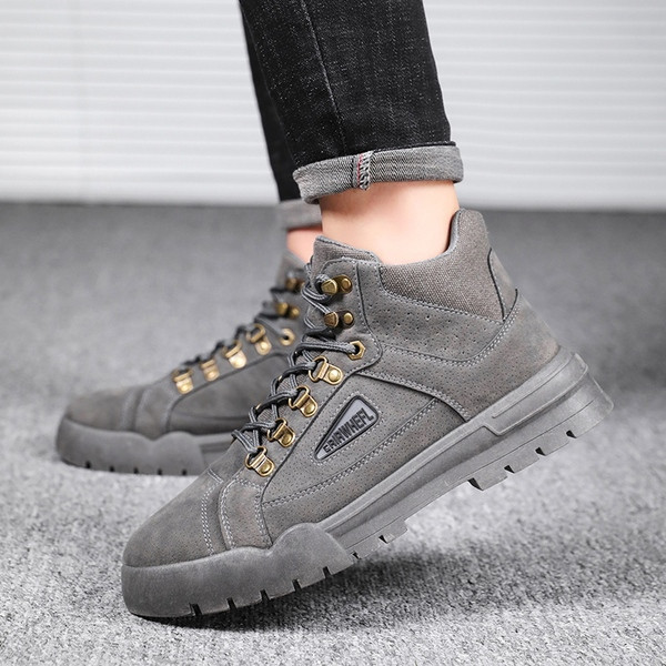 Öko-seemisnahast ja tekstiilist meeste sügis-talvised saapad