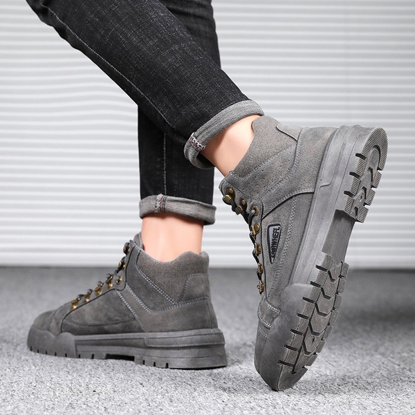 Öko-seemisnahast ja tekstiilist meeste sügis-talvised saapad