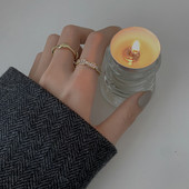 Σετ δύο γυναικείων δαχτυλιδιών με διακοσμητικές πέτρες