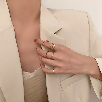 Модерен дамски комплект от пръстени 