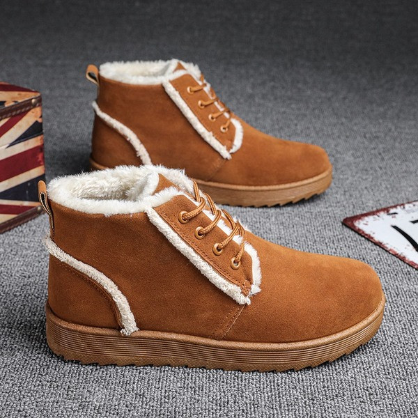 Modern férfi velúr csizma meleg béléssel és fűzővel