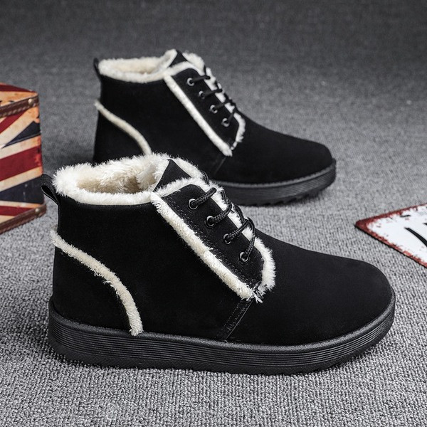 Modern férfi velúr csizma meleg béléssel és fűzővel