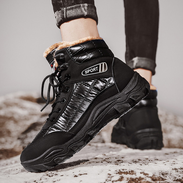 Ležerne muške čizme s vezicama i toplom postavom